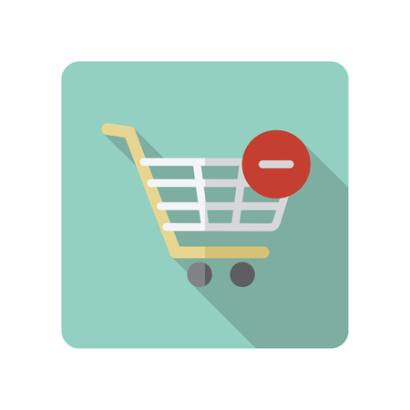 Shopping cart icon with minus. Remove from cart. E-commerce sign. Graph symbol for your web site design, app, UI. Vector illustrationのイラスト素材