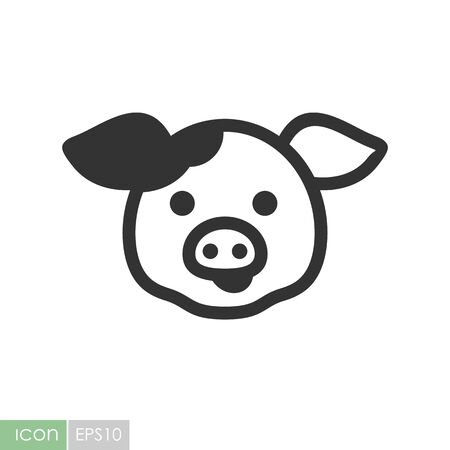 Pig icon of Animal head.  Graph symbol for your web site design, logo, app Vector illustrationのイラスト素材