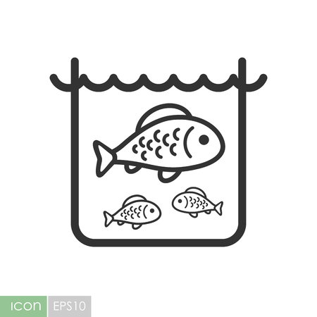 Fish in a pond or aquarium icon. Graph symbol for your web site design, logo, app, UI. Vector illustrationのイラスト素材