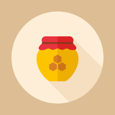Jar with honey icon. Farm animal sign. Graph symbol for your web site design, app, UI. Vector illustrationのイラスト素材