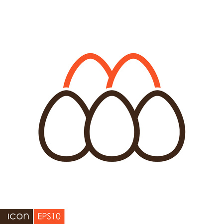 Chicken eggs icon. Farm animal sign. Graph symbol for your web site design, logo, app, UI. Vector illustrationのイラスト素材