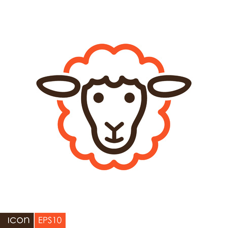 Sheep icon. Animal head. Farm sign. Graph symbol for your web site design, logo, app, UI. Vector illustrationのイラスト素材