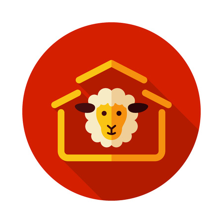 Sheep house icon. Farm animal sign. Graph symbol for your web site design, logo, app, UI. Vector illustrationのイラスト素材