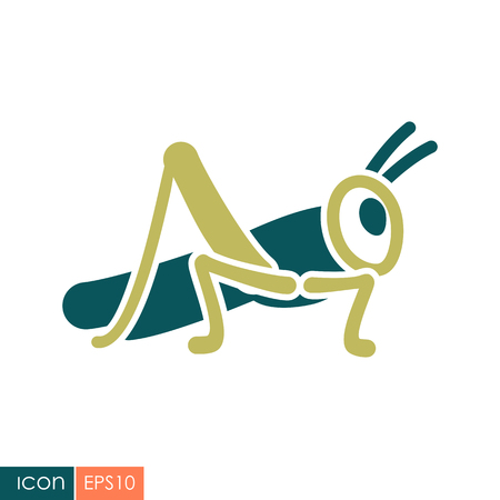 Grasshopper locust icon.のイラスト素材