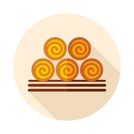 Round hay bales icon. Agriculture sign. Graph symbol for your web site design,   app, UI. Vector illustration, EPS10.のイラスト素材