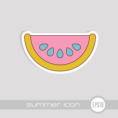 Watermelon Slice vector icon. Beach. Summer. Summertime. Vacation, eps 10のイラスト素材
