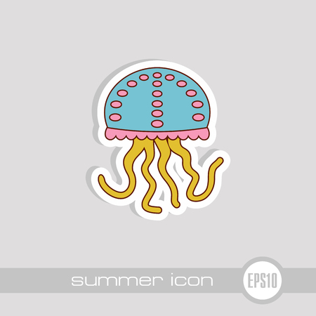 Jellyfish vector icon. Beach. Summer. Summertime. Vacation, eps 10のイラスト素材