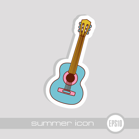 Guitar Beach vector icon. Beach. Summer. Summertime. Vacation, eps 10のイラスト素材