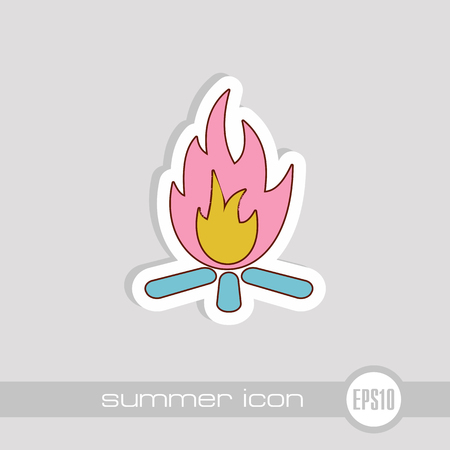 Bonfire vector icon. Beach. Summer. Summertime. Vacation, eps 10のイラスト素材