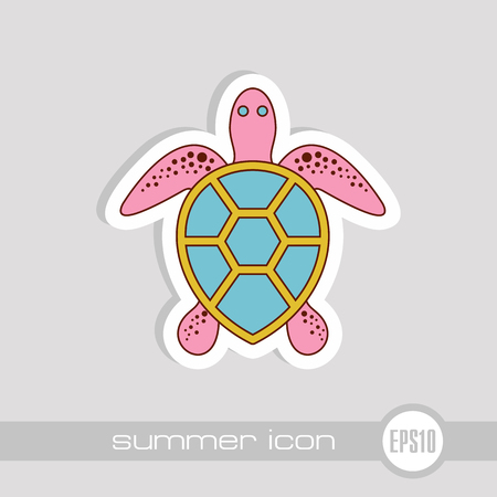 Sea turtle vector icon. Beach. Summer. Summertime. Holiday. Vacation, eps 10のイラスト素材