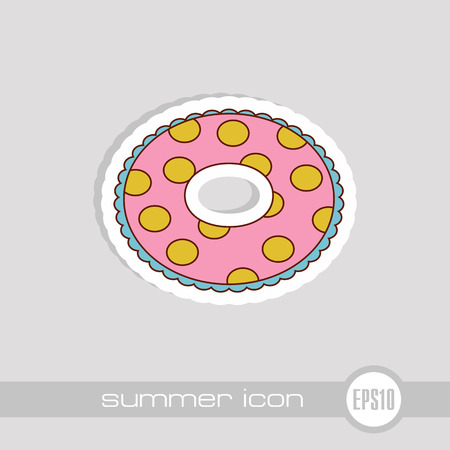 Swimming circle on the water vector icon. Beach. Summer. Summertime. Holiday. Vacation, eps 10のイラスト素材
