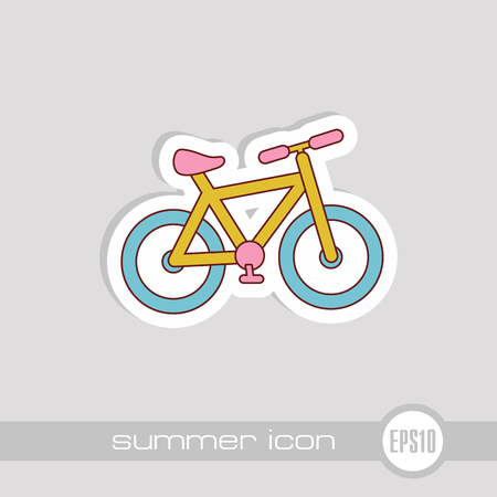 Bicycle vector icon. Beach. Summer. Summertime. Vacation, eps 10のイラスト素材
