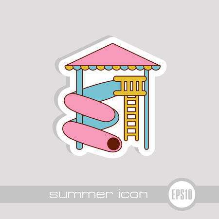 Water Park Summer Vacation. Slide Beach vector icon. Summer. Summertime. Holiday, eps 10のイラスト素材