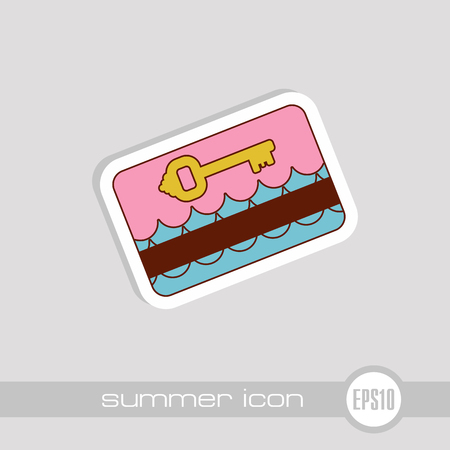 Electronic keycard vector icon. Key card. Travel. Summer. Summertime. Holiday. Vacation, eps 10のイラスト素材