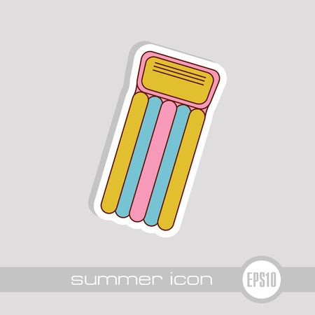 Floating mattress on beach vector icon. Beach. Summer. Summertime. Vacation, eps 10のイラスト素材