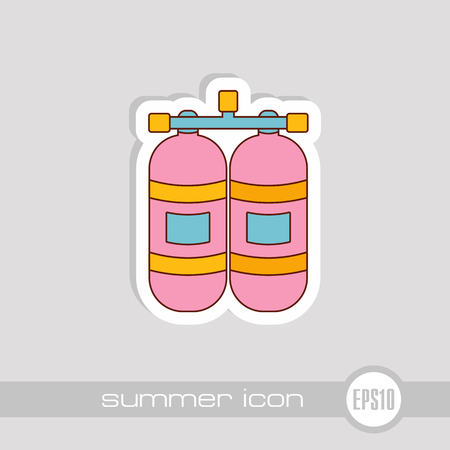 Oxygen tank vector icon. Beach. Summer. Summertime. Vacation, eps 10のイラスト素材