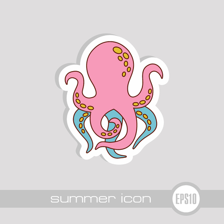 Octopus vector icon. Summer. Summertime. Holiday. Vacation, eps 10のイラスト素材