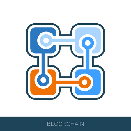 Blockchain vector icon. Vector design of blockchain technology, bitcoin, altcoins, cryptocurrency mining, finance, digital money marketのイラスト素材