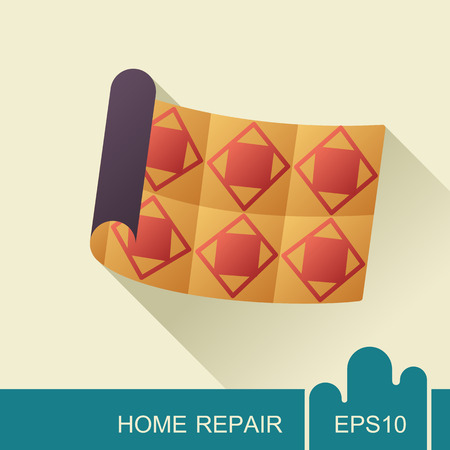 Linoleum roll icon. Interior design and home repairのイラスト素材