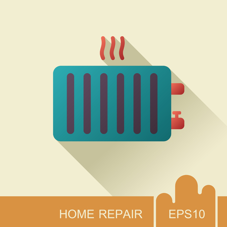 Radiator, heater line icon. Construction, repair and building vector design and illustrationのイラスト素材