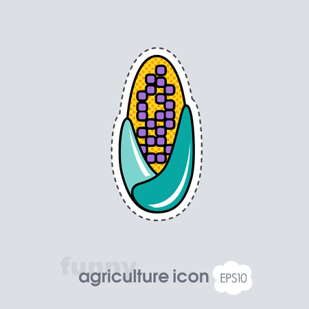 Corncob flat icon. Agriculture sign. Graph symbol for your web site design, logo, app, UI. Vector illustration, EPS10.のイラスト素材