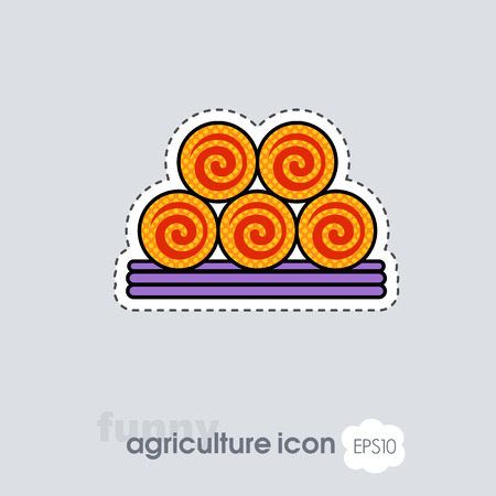 Round hay bales icon. Agriculture sign. Graph symbol for your web site design, logo, app, UI. Vector illustration, EPS10.のイラスト素材