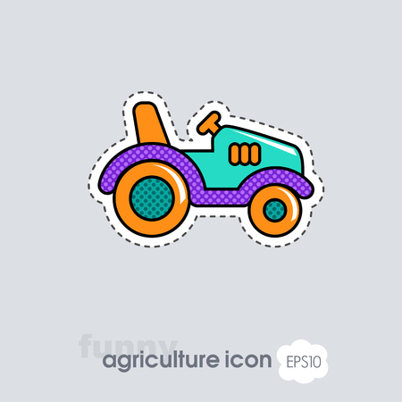 Tractor icon. Farmer machine. Agriculture sign. Graph symbol for your web site design, logo, app, UI. Vector illustration, EPS10.のイラスト素材