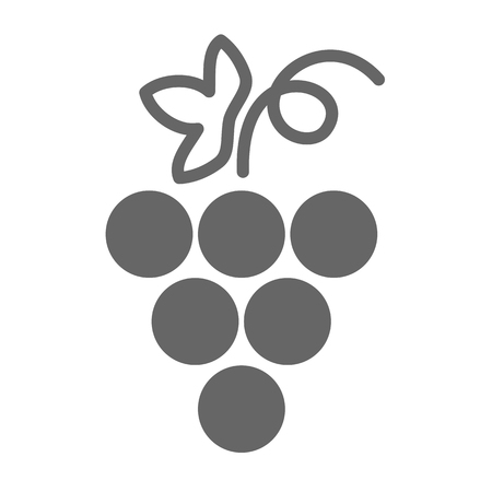 Bunch of grapes outline icon. Grapes fruit sign. Vector illustrationのイラスト素材