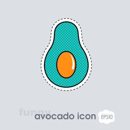 Avocado, alligator pear icon. Avocado fruit sign. Vector illustration for food apps and websitesのイラスト素材