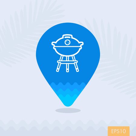 Barbecue grill vector pin map icon. Map pointer. Summer Map markers. Summertime. Vacation, eps 10のイラスト素材