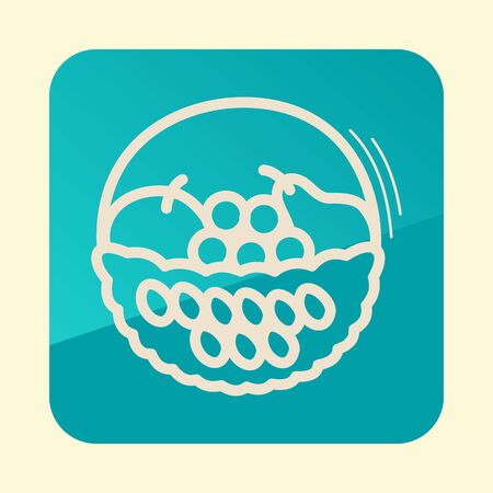 Fruit Basket outline icon. Harvest. Thanksgiving vector illustrationのイラスト素材