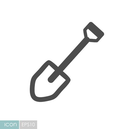 Gardening shovel flat icon. Garden sign. Graph symbol for your web site design,  app, UI. Vector illustrationのイラスト素材