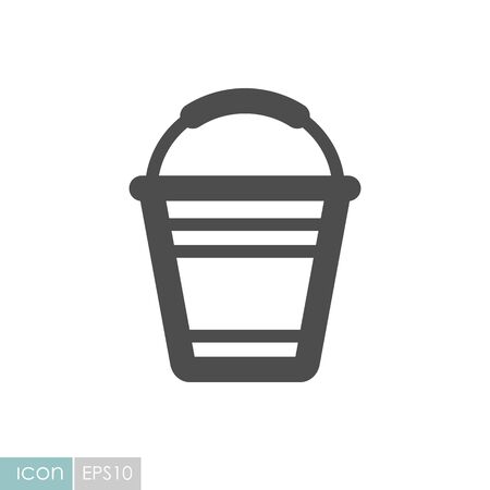 Bucket flat icon. Garden sign. Graph symbol for your web site designのイラスト素材