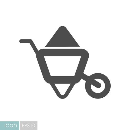 Wheelbarrow carts flat icon. Garden sign. Graph symbol for your web site designのイラスト素材