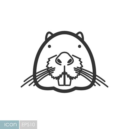 Otter beaver icon. Animal head vector symbolのイラスト素材