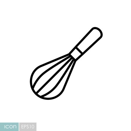 Balloon whisk for mixing and whisking vector icon. Kitchen appliance.  Graph symbol for cooking website design, app, UIのイラスト素材