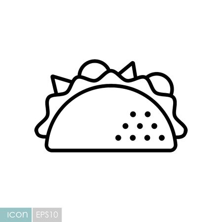Taco vector icon. Fast food sign. Graph symbol for cooking web site and apps design, app, UIのイラスト素材
