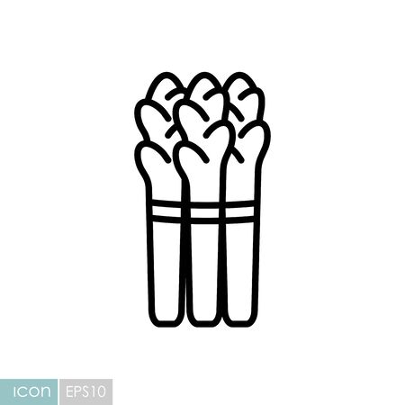 Asparagus vector icon. Barbecue and bbq grill sign. Vegetable.のイラスト素材