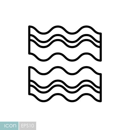 Bacon Strips vector icon food meat. Barbecue and bbq grill sign.のイラスト素材