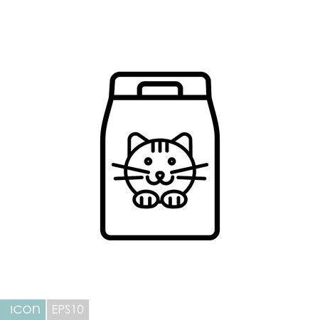 Cat food bag vector icon. Pet animal sign. Graph symbol for pet and veterinary web site and appsのイラスト素材