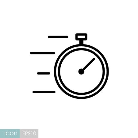 Fast delivery vector icon. Stopwatch with speed. Delivery sign. Graph symbol for cooking web site and apps designのイラスト素材