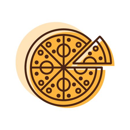 Pizza vector icon. Fast food sign. Graph symbol for cooking web site and apps design, app, UIのイラスト素材