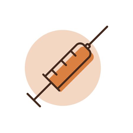 Syringe vector icon. Medical sign. Graph symbol for pet and veterinary web site and apps design, app, UIのイラスト素材