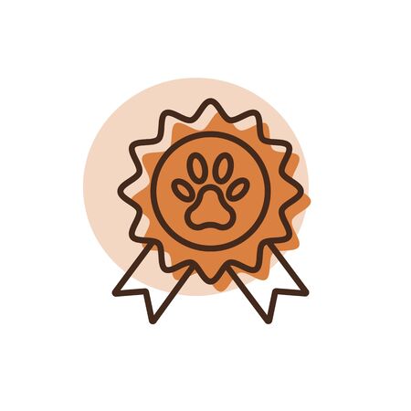 Pets award rosette vector icon. Pet animal sign. Graph symbol for pet and veterinary web site and apps design, app, UIのイラスト素材