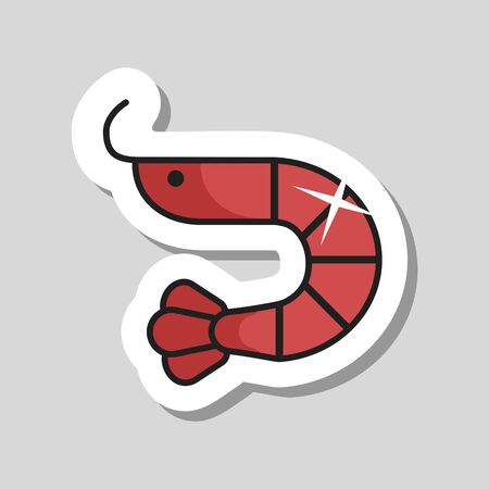 Shrimp vector seafood icon. Fast food sign. Graph symbol for cooking web site and apps design, app, UIのイラスト素材