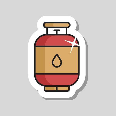Propane gas cylinder vector icon. Barbecue and bbq grill sign.のイラスト素材