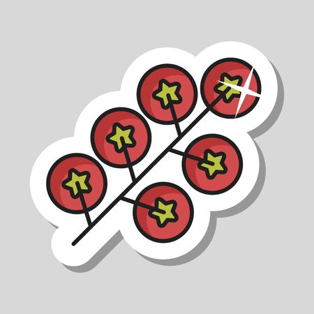 Cherry tomatoes vector icon. Barbecue and bbq grill sign. Vegetable. Graph symbol for cooking web site and apps designのイラスト素材