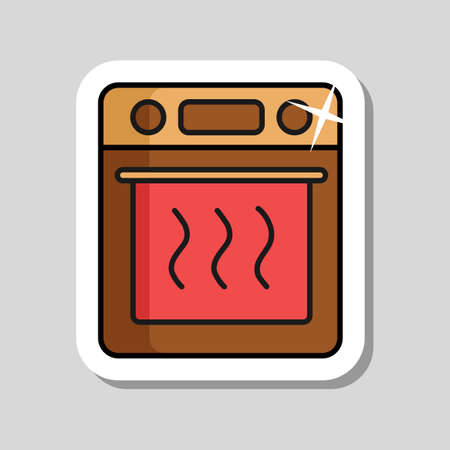 Electric oven vector kitchen icon. Graph symbol for cooking web site design, logo, app, UIのイラスト素材