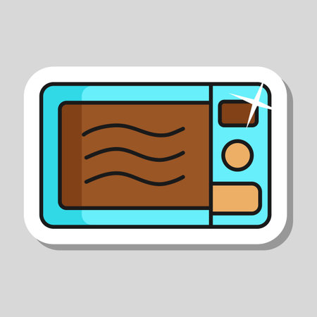 Microwave vector icon. Electric kitchen appliance. Graph symbol for cooking web site design, logo, app, UIのイラスト素材