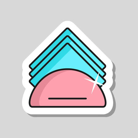 Napkins and napkin holder vector icon. Kitchen appliance. Graph symbol for cooking web site design, logo, app, UIのイラスト素材